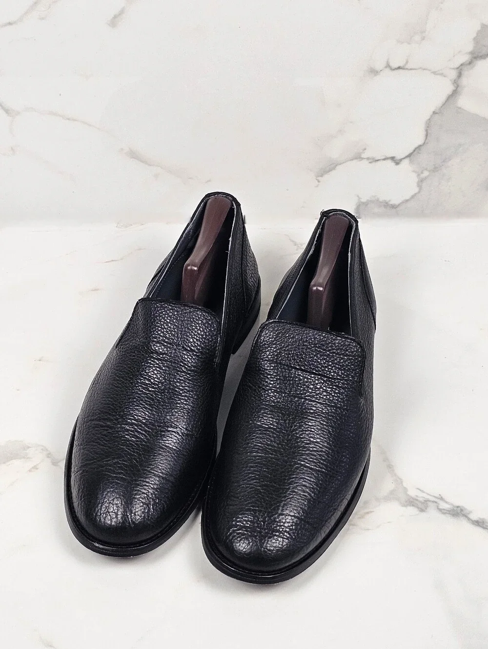 Tecovas The Monterrey Black  Leather Venetian Slip-On Loafers (Men’s Size 13 D)